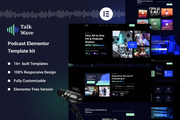 Talkwave – Podcaster Elementor Template Kit