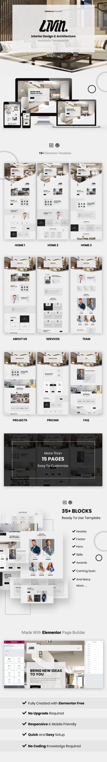 Livin – Interior Design & Architecture Elementor Template Kit