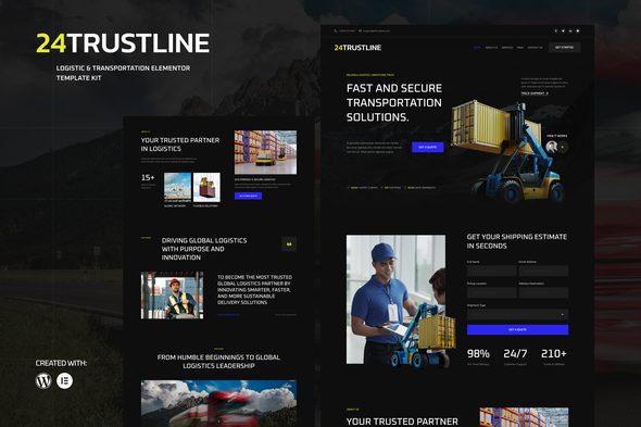 24TrustLine – Logistic & Transportation Elementor Template kit