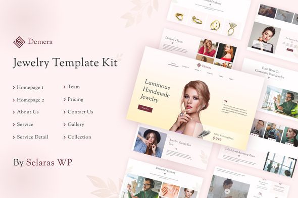 Demera – Jewelry Manufacturer & Store Elementor Template Kit