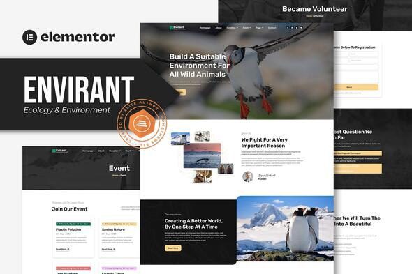 Envirant – Ecology and Environment Elementor Pro Template Kit