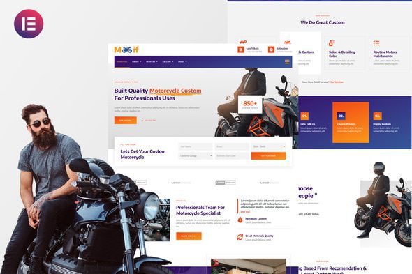 Modif – Custom Motorcycle Elementor Template Kit