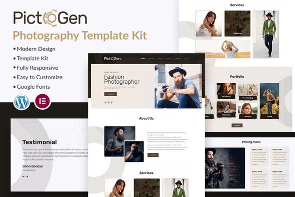 Pictogen – Creative Photography Elementor Template Kit