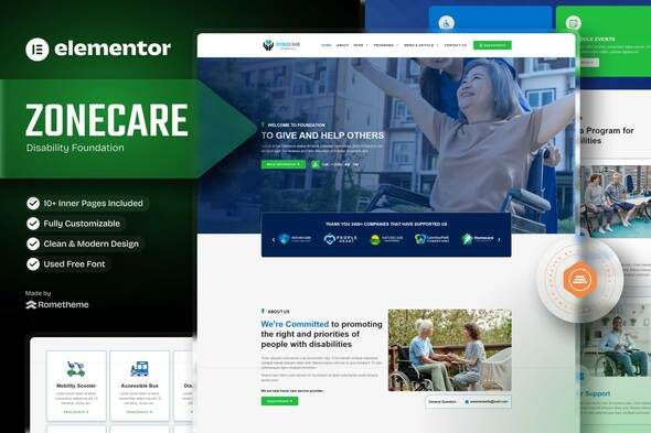 Zonecare – Disability Foundation Elementor Template Kit