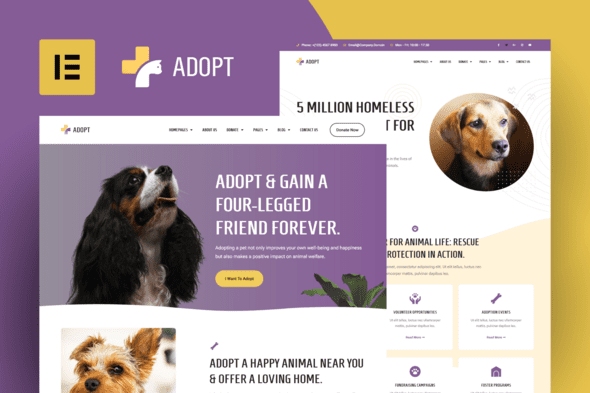 Adopt – Adoption Service & Charity Elementor Pro Template Kit