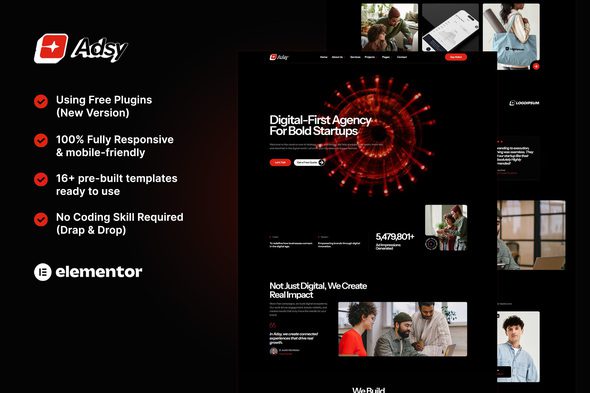 Adsy – Digital Agency Elementor Template Kit