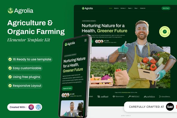 Agrolia – Agriculture & Organic Farming Elementor Template Kit