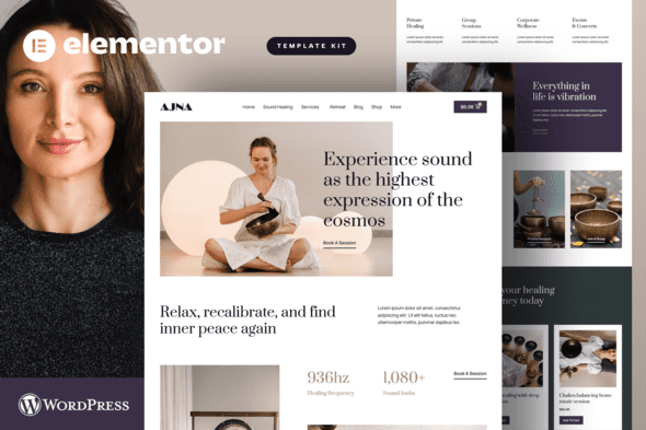 Ajna – Sound Healing & Music Therapy Elementor Pro Template Kit