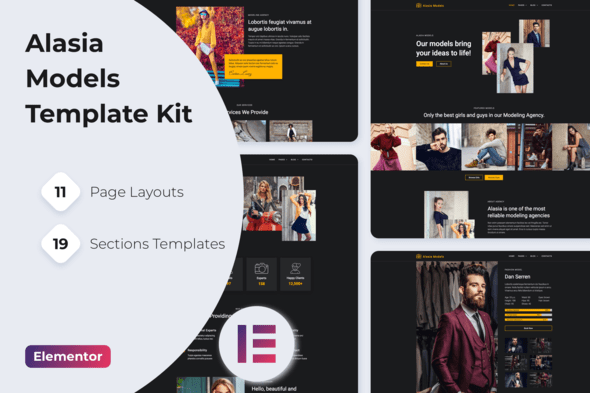 Alasia — Model Agency Elementor Template Kit