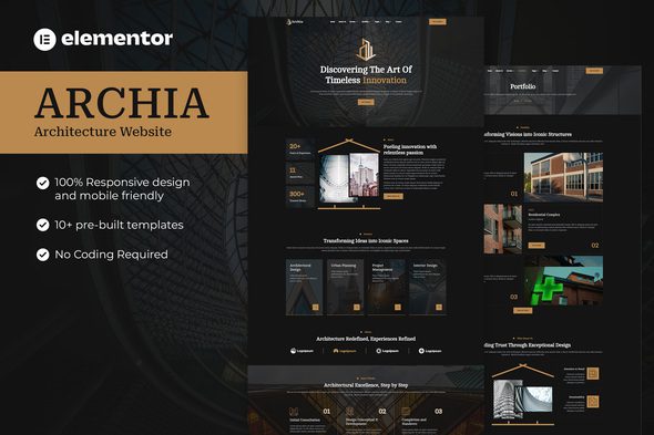 Archia – Achitecture Elementor Pro Template Kit