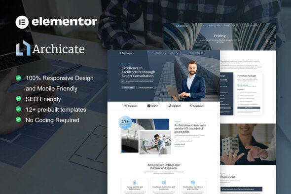Archicate – Architecture & Construction Consultant Elementor Pro Template Kit