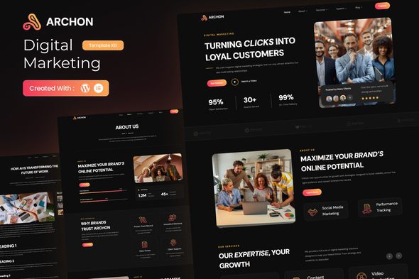 Archon – Digital Marketing Agency Elementor Template Kit
