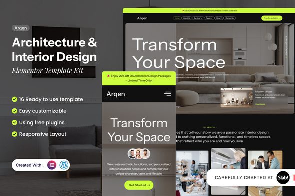 Arqen – Architecture & Interior Design Elementor Template Kit
