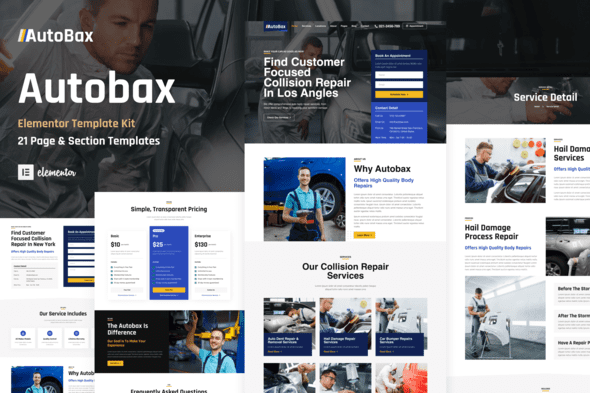 Autobax – Car Body Repair Shop Elementor Pro Template Kit