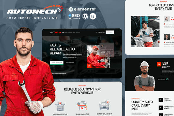Automech – Auto Repair Service Elementor Template Kit