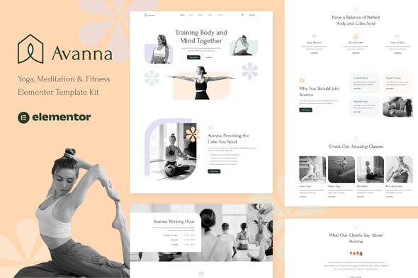 Avanna – Yoga, Meditation & Fitness Elementor Template Kit