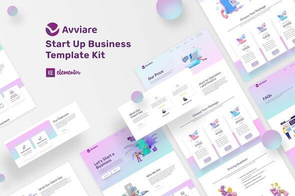 Avviare Start Up Business Elementor Template Kit