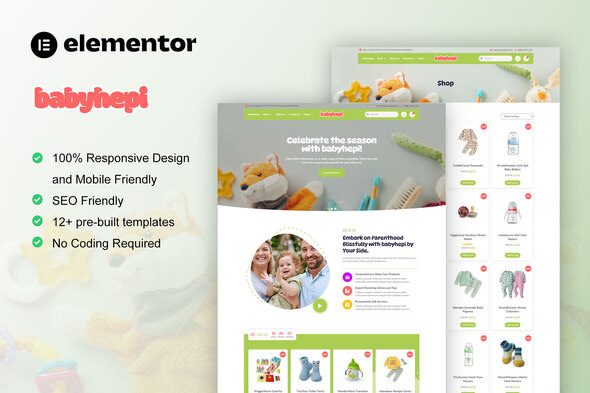 BabyHepi – Kids Store & Baby Shop Elementor Template Kit
