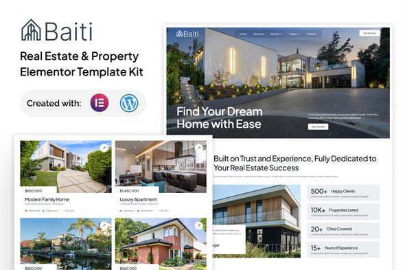 Baiti – Real Estate & Property Elementor Template Kit