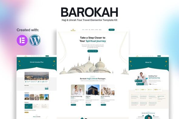 Barokah – Hajj & Umrah Tour Travel Elementor Template Kit