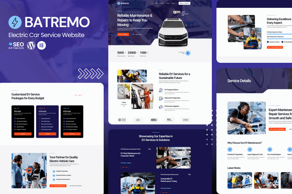 Batremo – Electric Car Service Elementor Template Kits