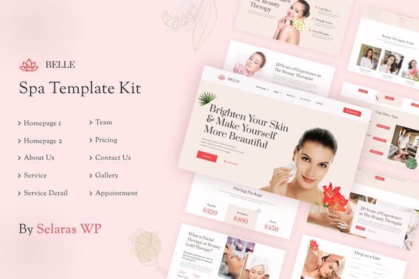Belle – Spa Massage & Wellness Elementor Template Kit