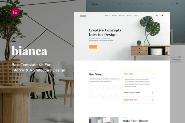 Bianca – Architecture Agency & Interior Design Elementor Pro Template Kit