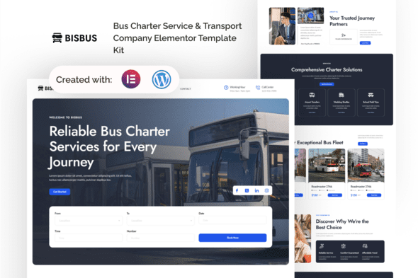 Bisbus – Bus Charter Service & Transport Company Elementor Template Kit
