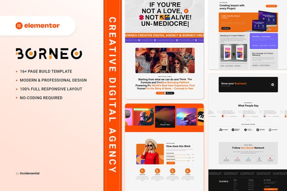 Borneo – Creative Digital Agency Elementor Template Kit