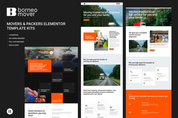 Borneo – Movers & Packers Elementor Pro Template Kit