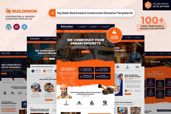 Builderon – Construction & Industry Elementor Pro Template Kit