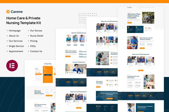 Carene – Home Care & Private Nursing Services Elementor Pro Template Kit