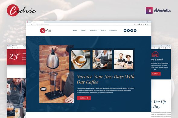 Cedric – Coffee & Beverages Elementor Template Kit
