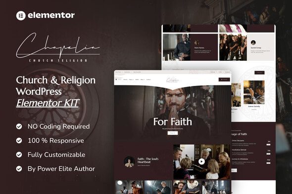 Chapelia – Church & Religion Elementor Pro Template Kit