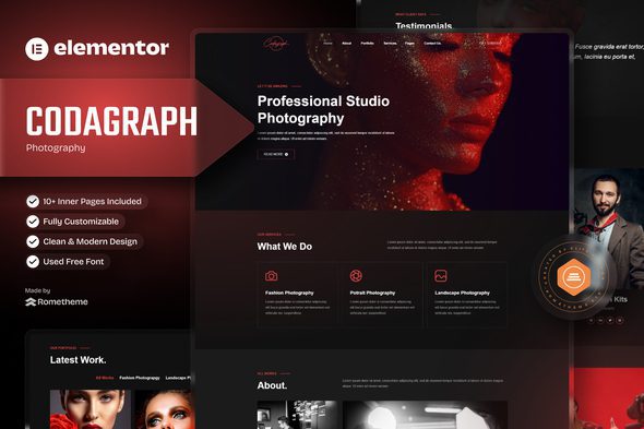 Codagraph – Photography & Portfolio Elementor Template Kit