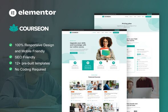 CourseOn – Online Course & Education Elementor Pro Template Kit