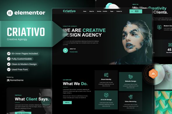Criativo – Creative Agency & Portfolio Elementor Template Kit