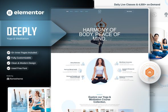 Deeply – Yoga & Meditation Elementor Template Kit