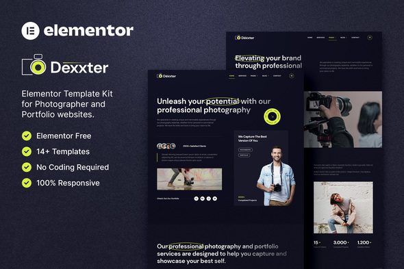 Dexxter – Photography & Portfolio Elementor Template Kit