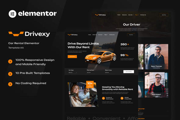 Drivexy – Car Rental Elementor Template KitDrivexy – Car Rental Elementor Template Kit