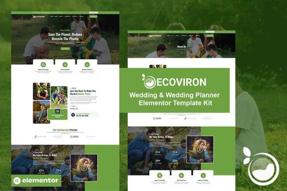 Ecoviron – Ecology & Enviroment Charity Elementor Pro Template Kit