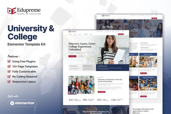 Edupreme – University & College Elementor Template Kit