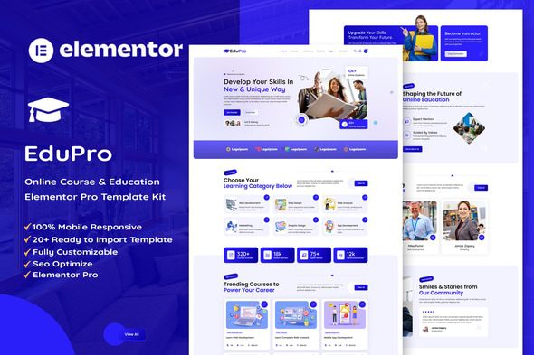 Edupro – Online Course & Education Elementor Pro Template Kit