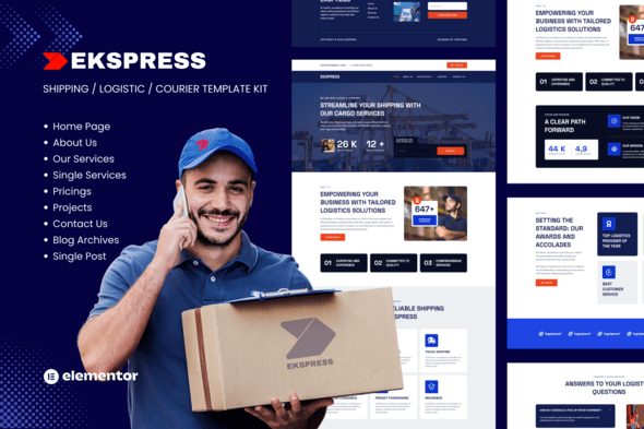 Ekspress – Logistic Shipping & Courier Elementor Template Kit