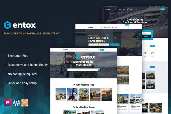 Entox – Car Rental Marketplace Elementor Template Kit