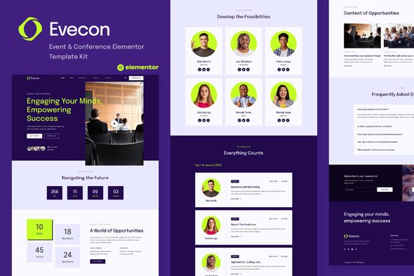 Evecon – Event & Conference Elementor Template Kit