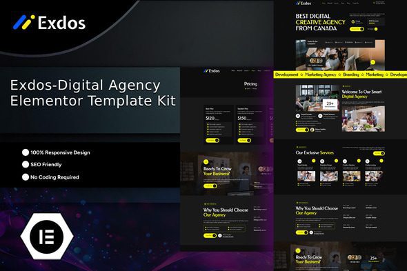 Exdos – Digital Agency Elementor Template Kit