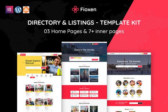 Fioxen – Travel & destination Listings Elementor Template Kit