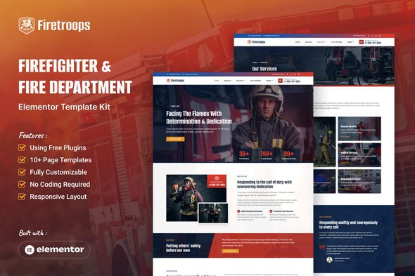 Firetroops – Firefighter & Fire Department Elementor Template Kit