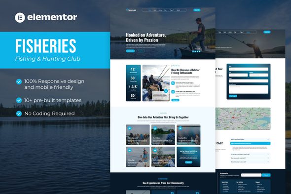 Fisheries – Fishing & Hunting Club Elementor Template Kit